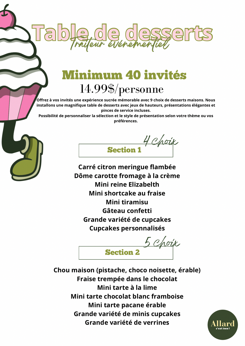 Table de dessert